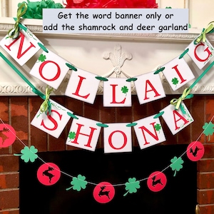 Irish Christmas Decor - Nollaig Shona Banner - Merry Christmas Banner - Gaelic Christmas Sign - Happy Christmas Banner - Family Photo prop