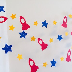 Two the Moon, Space 1st Trip Around the Sun Boy, 1st Birthday Party Decoration , Space Ship Themed Room Decoration, Rocket Blast Off Party image 1