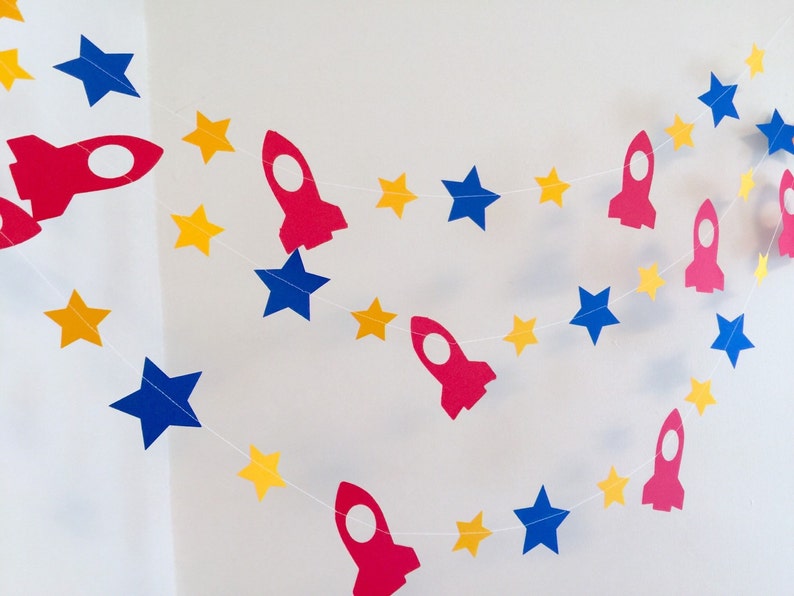 Two the Moon, Space 1st Trip Around the Sun Boy, 1st Birthday Party Decoration , Space Ship Themed Room Decoration, Rocket Blast Off Party image 1