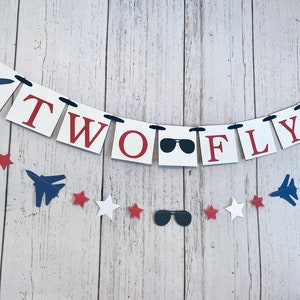 Two Fly 2nd Birthday Banner: Fighter Jet Garland, Military Theme