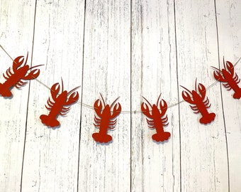 Hes Her Lobster Banner - Lets Get Cray - Craw Fish Engagement Party Decorations- Lobster Garland - Bridal Shower Banner