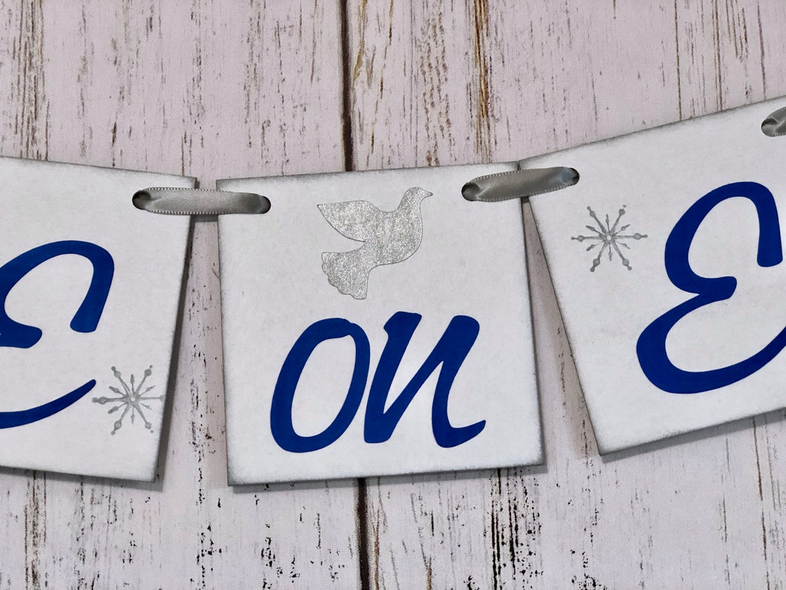 Peace on Earth Banner Blue Christmas Decorations Holiday | Etsy