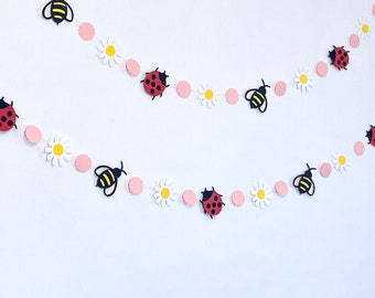 Lady Bug and Bumble Bee Garland / 1st Birthday Decor / Little Bug banner / Little Lady Baby shower decorations / Daisy Bee Ladybug Banner