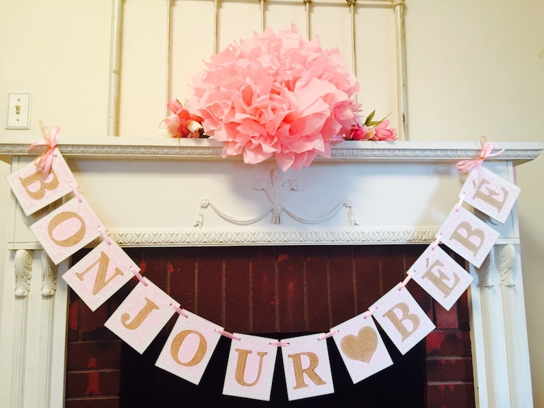 Bonjour Bebe Banner Parisian Baby Shower Decor French Baby Etsy