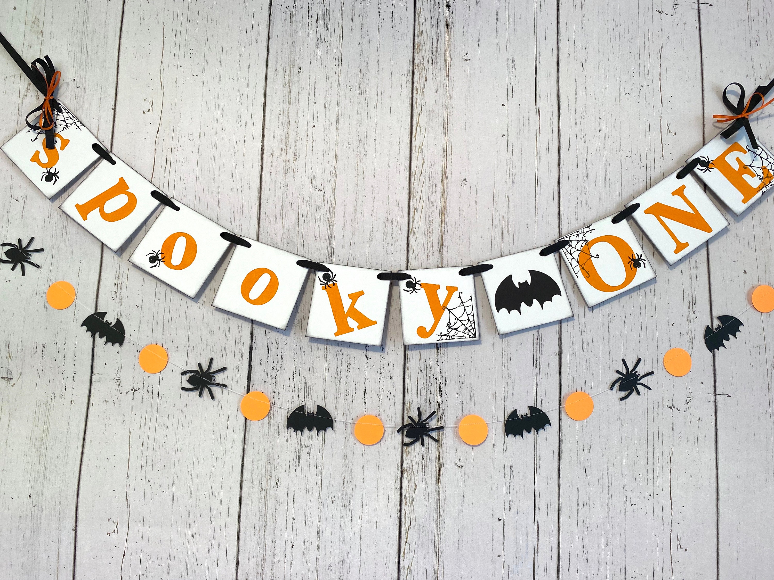 Spooky One First Birthday Banner - Halloween Baby Banner With Ghosts, Garland Photo Prop For Boy Or Girl