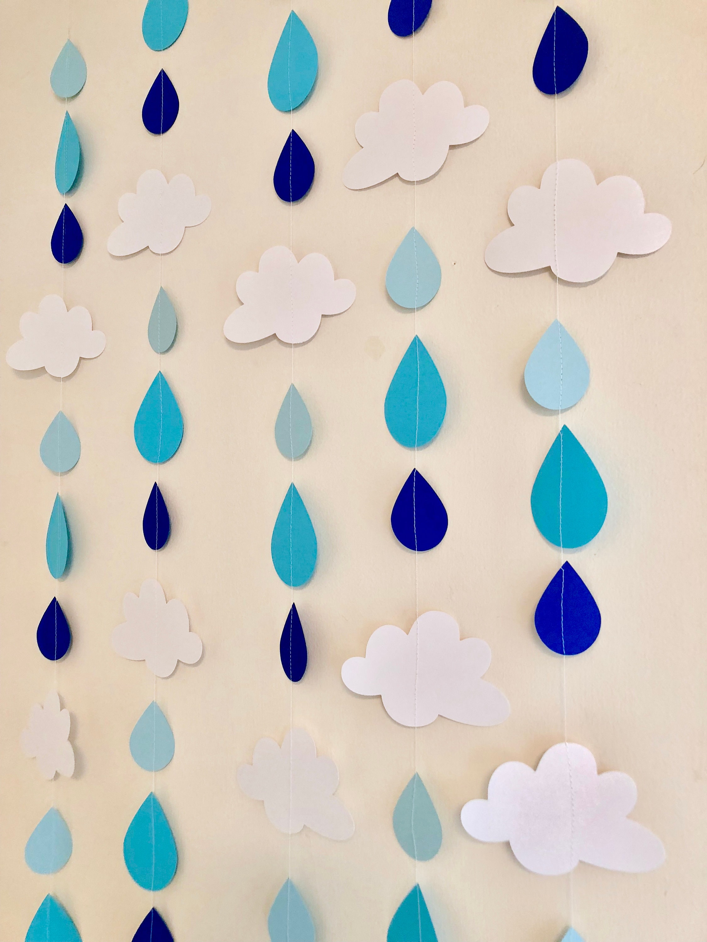 Baby Sprinkle Decorations Boy Raindrop Backdrop Decorations Etsy