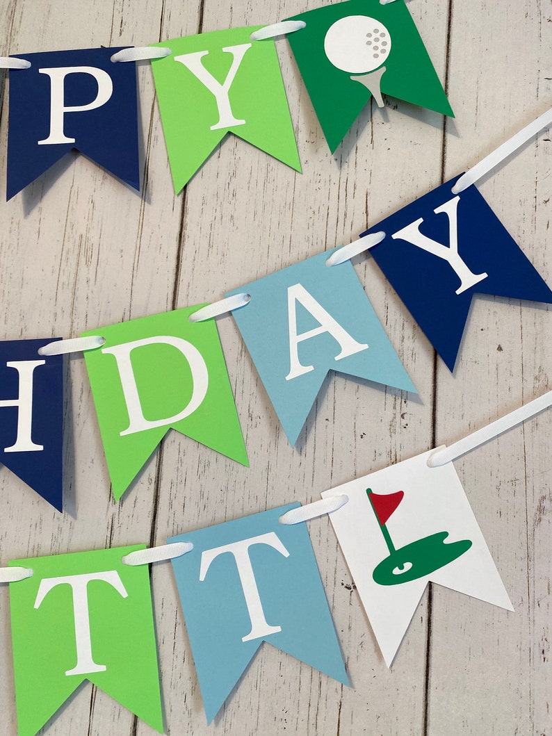 Hole in ONE first Birthday Decorations Golf Themed Birthday Golf 30th Birthday Banner Par-Tee 1st Birthday Banner 1st Birthday image 2