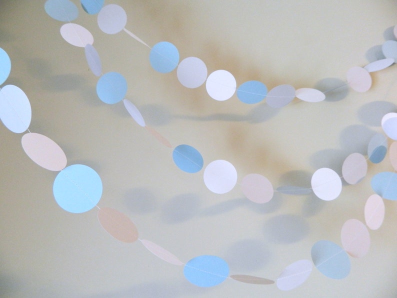 10ft Blue and Gray paper Garland Baby Shower Decorations Nursery Decor-Baby Boy Decor Baby boy shower decor