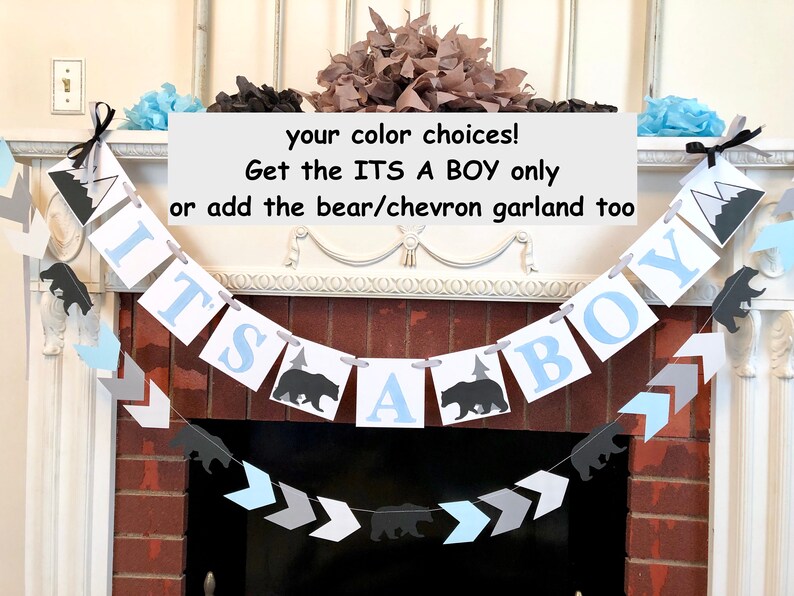 Adventure Baby Shower Decorations Its A Boy Monochrome Baby Etsy