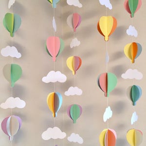 Hot Air Balloon Birthday Decor Air Balloon Baby Shower Decorations Pastel Hot Air Balloon Decorations Hot Air Balloon Birthday decor image 5