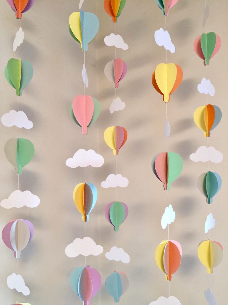 Hot Air Balloon Birthday Decor Air Balloon Baby Shower Decorations Pastel Hot Air Balloon Decorations Hot Air Balloon Birthday decor image 5