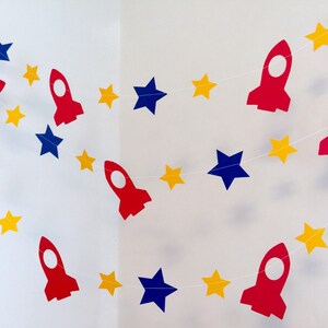 Two the Moon, Space 1st Trip Around the Sun Boy, 1st Birthday Party Decoration , Space Ship Themed Room Decoration, Rocket Blast Off Party image 2