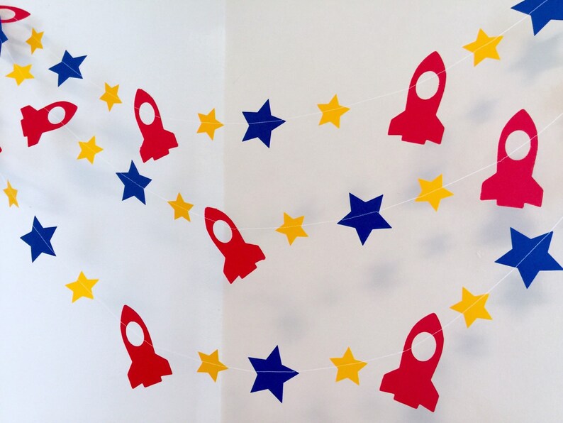 Two the Moon, Space 1st Trip Around the Sun Boy, 1st Birthday Party Decoration , Space Ship Themed Room Decoration, Rocket Blast Off Party image 2