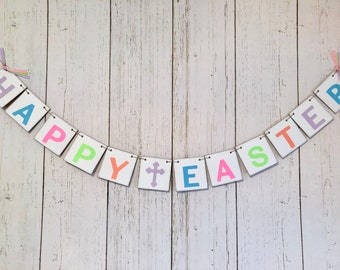 EASTER Decorations -Spring Banners - Happy Easter Banner -Easter Mantle Decor - Holiday garland