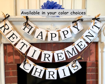 Happy Retirement Banner: Custom Color Retirement Party Sign