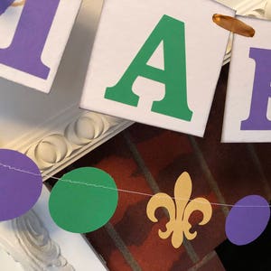 Mardi Gras Decorations Mardi Gras Banner Mardi Gras Party Decoration Mardi Gras Party Banner Fat Tuesday Decorations image 6