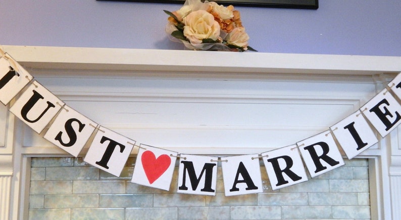 Just Married Car Sign, Car Sign, Car Banner, Bridal Car sign, Just Married Banner , Car wedding signs image 2