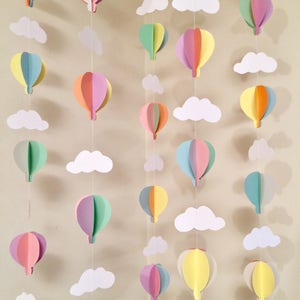 Hot Air Balloon Birthday Decor Air Balloon Baby Shower Decorations Pastel Hot Air Balloon Decorations Hot Air Balloon Birthday decor Pastels shown