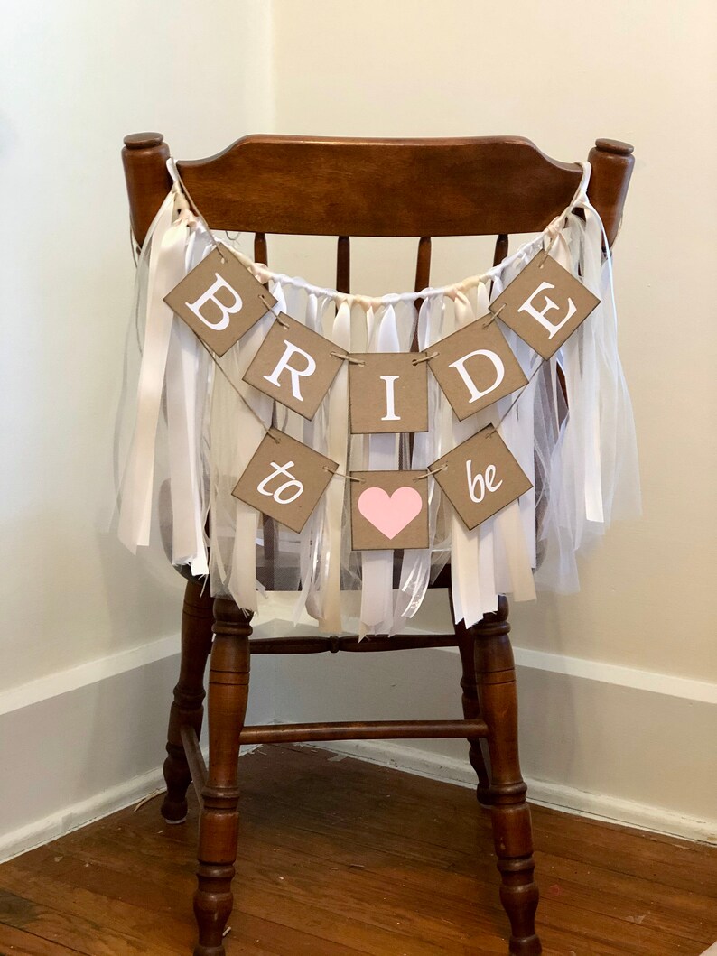 Bride to Be Chair Banner Bridal Shower Chair Skirt Bride Etsy
