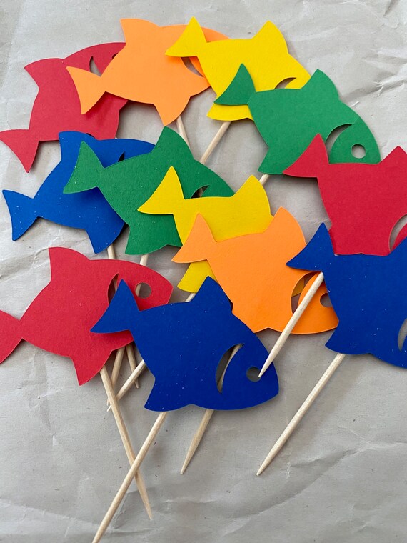 O Fish Ally ONE cupcake toppers, fish baby shower, Gone Fishing