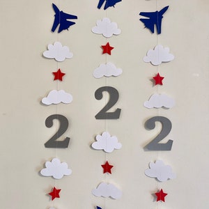 TWO Fly Birthday Decor- Top One First Birthday - Military Jet 1st birthday Fighter Jet Garland - Cake Smash Photo Prop - Time Flies garland