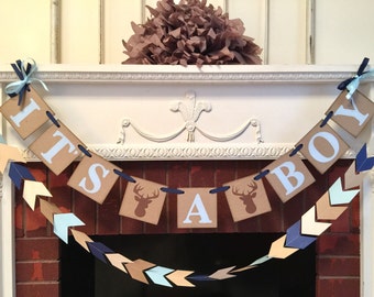 Little Buck Baby Shower Decorations - Oh Deer Baby Shower - It's a Boy banner- Woodland baby shower - Deer Baby Shower Decorations