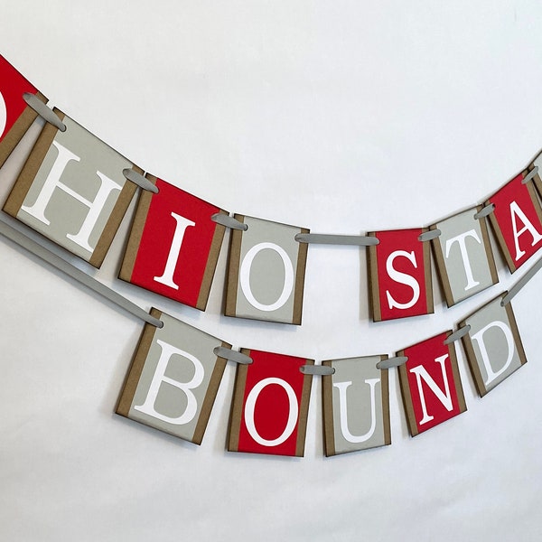 College Bound Banner - Red and Gray Graduation Decor - Custom University Sign - Grad Party Garland - High School Graduate- Custom Banners