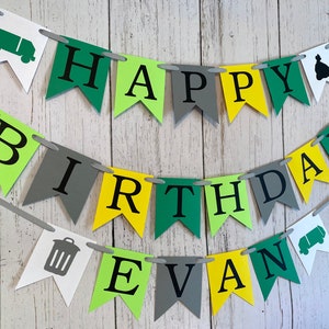 Anniversaire De Camion A Ordures Banniere Danniversaire Etsy Canada