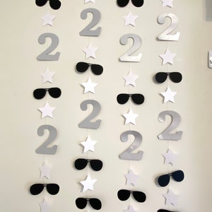 Two Cool 2nd Birthday Banner – Sunglasses & Stars Garland