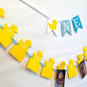 Rubber Duck First Birthday Decoration Rubber Duck Photo Banner ONE High Chair Banner Rubber Duck 12 Month Photo Banner 1st Year Photo Banner