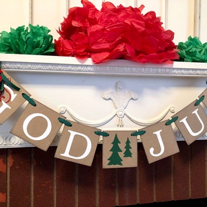 God Jul Banner- Norwegian Holiday Decorations - Happy Christmas Nordic Decor - Swedish Christmas Banner-Scandanavain Christmas Decor
