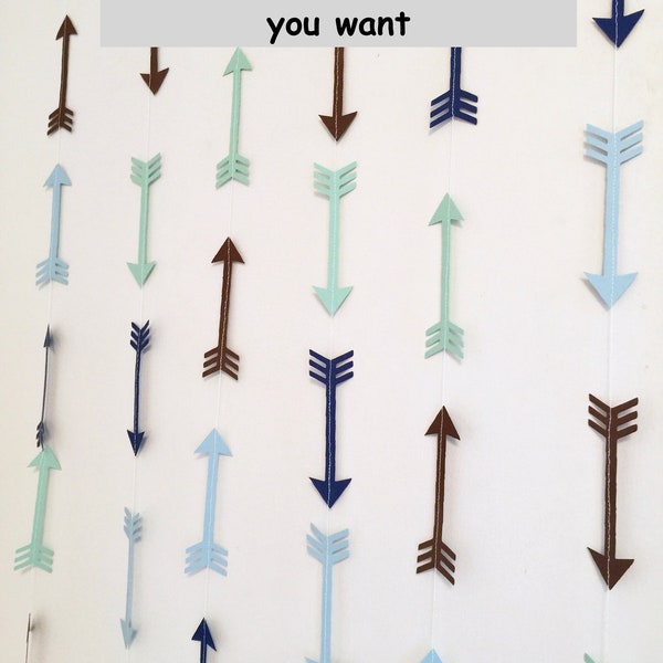 Arrow Garland: Custom Color Party Banner, Woodland Decor