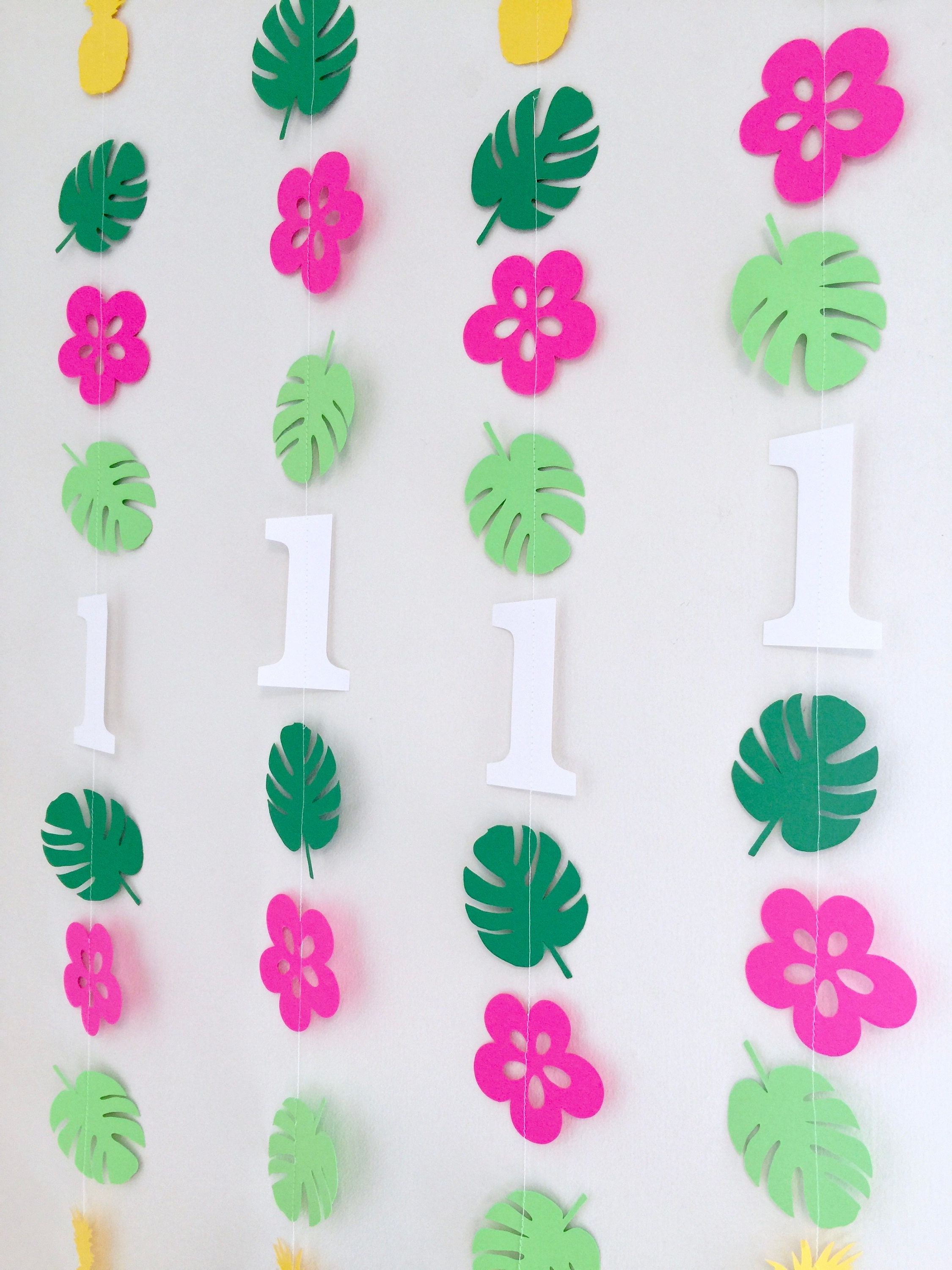 Tropical Birthday decorations 1st birthday garland Tropical luau party decor Hawaiian birthday banners island 1st 2nd 3rd