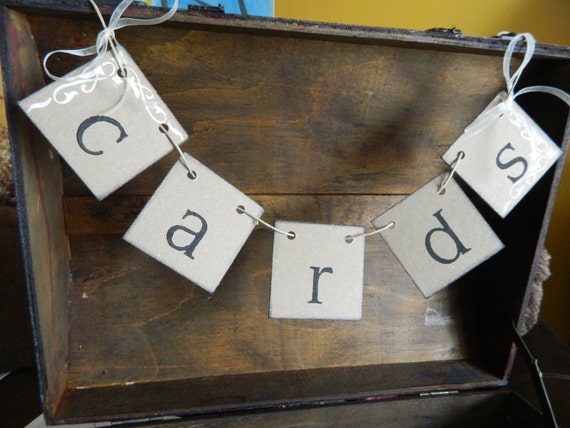 Mini Cards Box Sign Birdcage Cards Banner Rustic Suitcase Sign