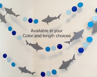 Shark Birthday Party Decorations , Shark First Birthday Banner, Shark Room Decoration, Shark Baby Shower Decor Boy, Shark Nursery Garland