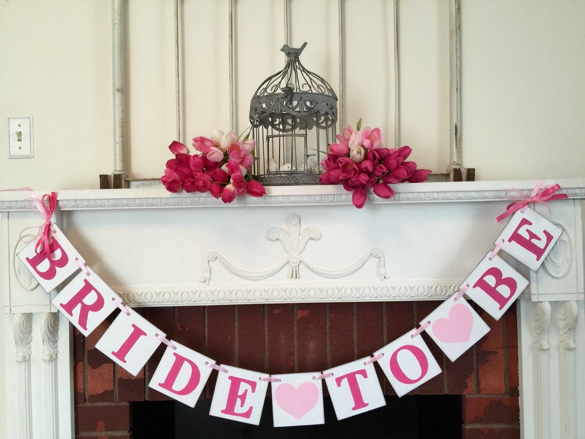 Purple Bridal Shower decorations Custom Bride to Be Banner Etsy