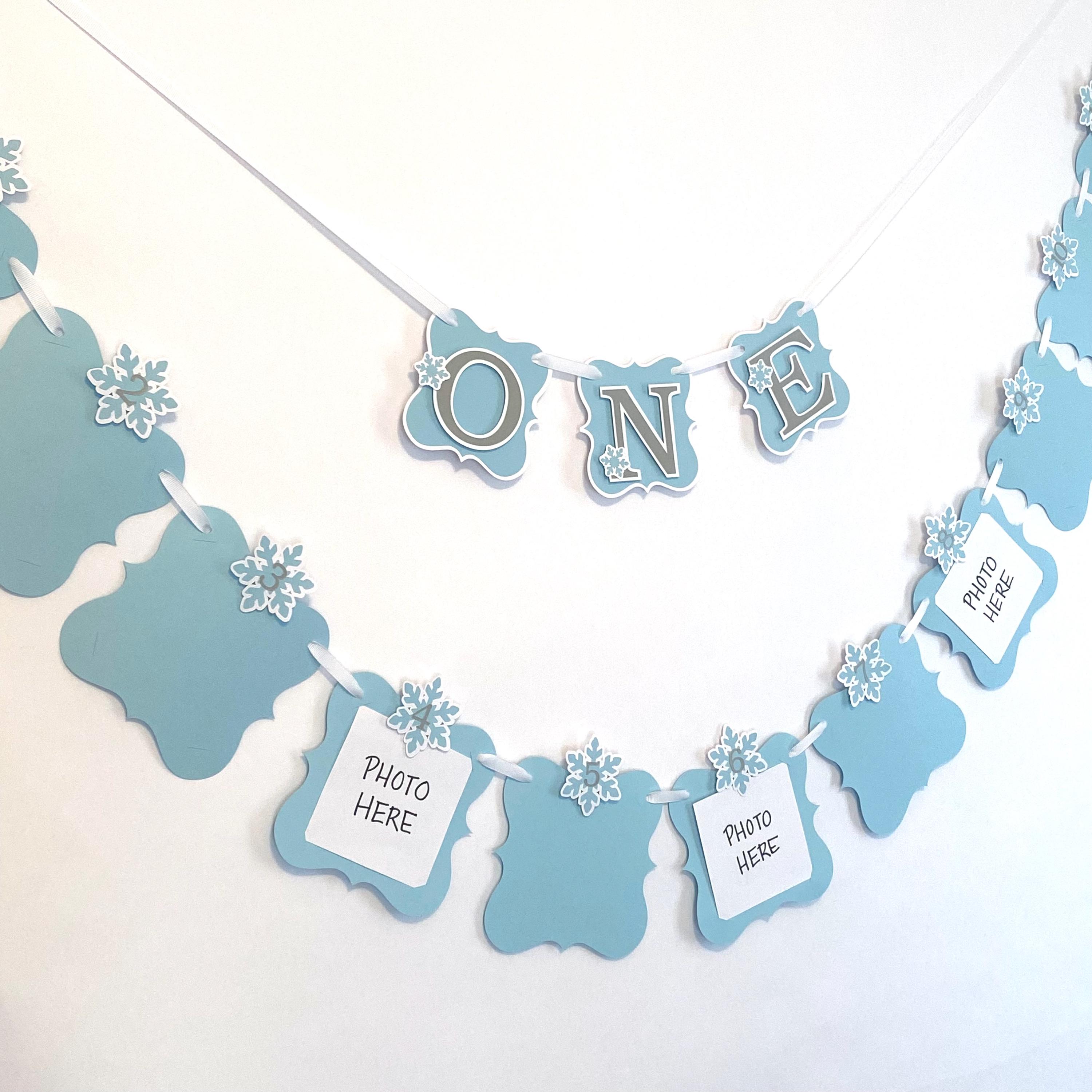 Winter Onederland High Chair Banner - Winter Wonderland Sign Winter Onederland Banner Snowflake Highchair Banner Winter First Birthday Decor - UK