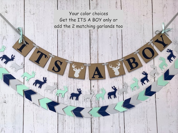 navy and gray baby shower decorations