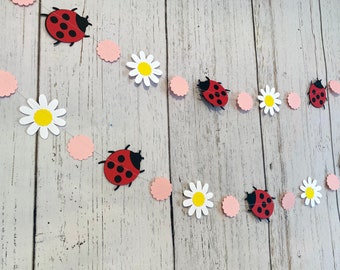 Ladybug Garland: Daisy Birthday Party Decor, 6ft Banner