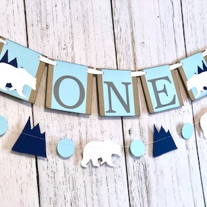 Polar Bear First Birthday Banner: ONEderful Adventure Decor