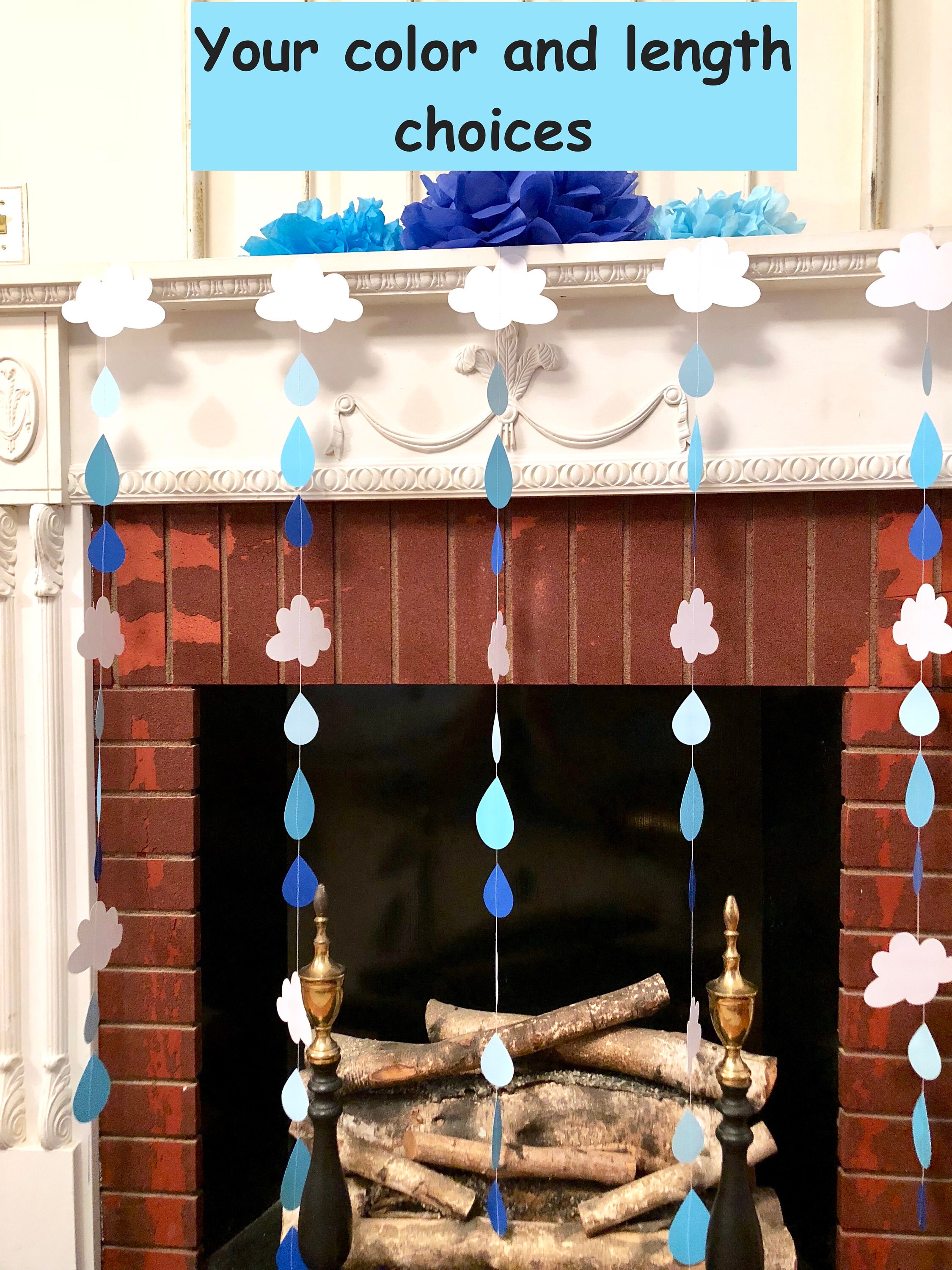 Baby Sprinkle Decorations Boy Raindrop Backdrop Decorations Etsy