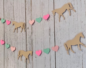 Horse birthday Decorations - Cowgirl Birthday decorations - Pink Pony garland - Horse banner - Horse Race decorations