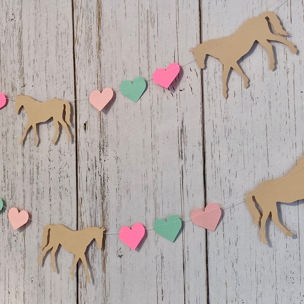 Horse birthday Decorations - Cowgirl Birthday decorations - Pink Pony garland - Horse banner - Horse Race decorations
