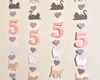 Kitty Cat 1st Birthday - One Cool Cat Birthday Backdrop - Kitten Garlands - Cat Party Decor- Meow Party - Purrfect Birthday - Pet Birthday