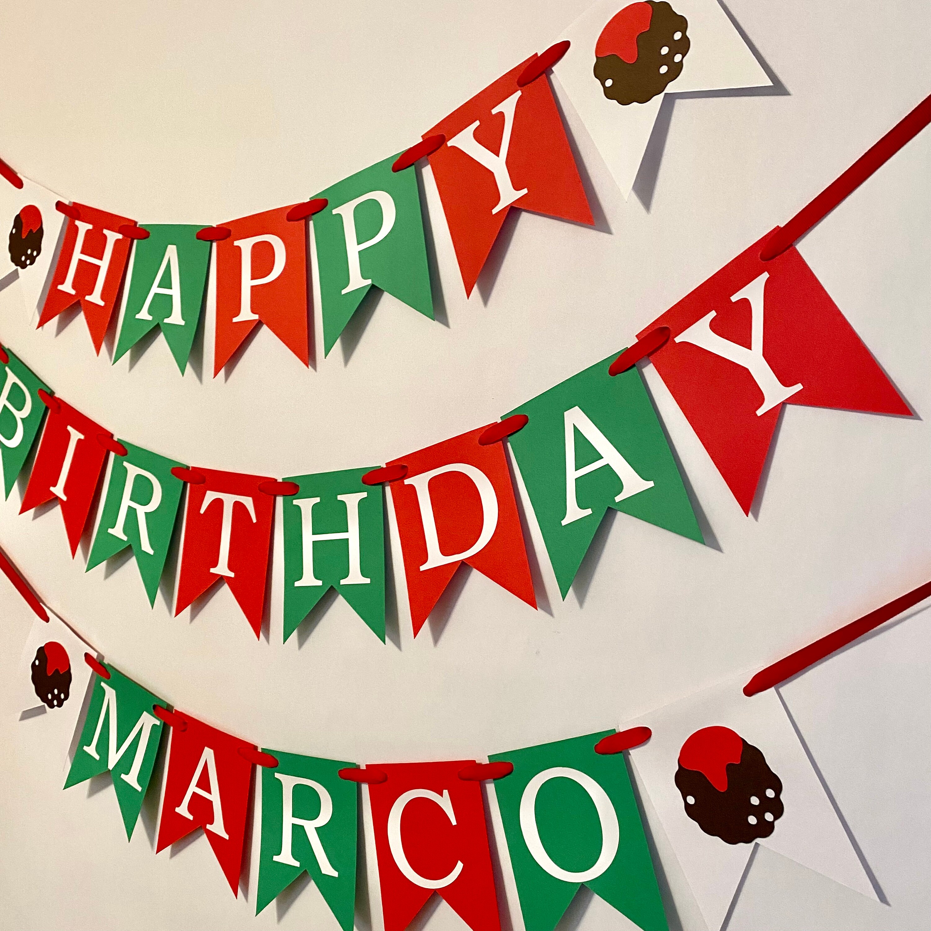 Happy Birthday Banner Grün & Rosa – Hexenparty-Deko Mit Papierausschnitten, Zum Selberbasteln