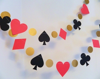 Casino Birthday Party Decorations - 40th Birthday decorations - Onederland Birthday garland - Casino Wedding Decor- Poker Card party Banner