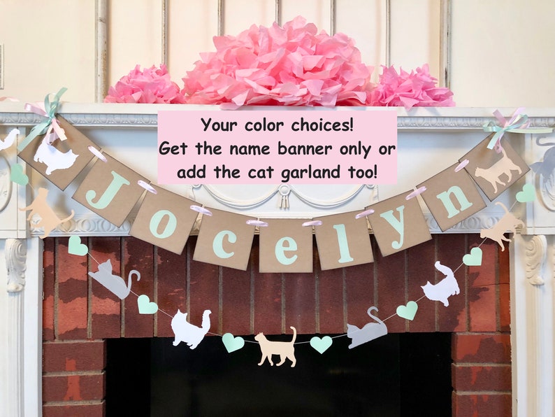 Custom Kitty Cat Birthday Decorations Cat Baby Shower Etsy
