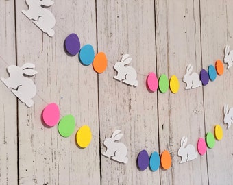 Easter Decorations, Easter Egg Banner , Happy Easter Decor, Spring Bunny Banner, Easter Photo Prop, 1st birthday Backdrop, Fireplace Garland