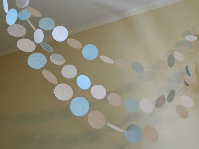 10ft Blue and Gray paper Garland Baby Shower Decorations Nursery Decor-Baby Boy Decor Baby boy shower decor