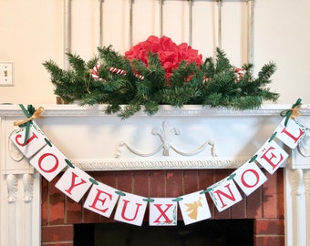 Joyeux Noel Banner: French Christmas Garland, Holiday Decor - Etsy